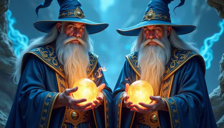 **Twin Wizards of the Mystic Cave**
