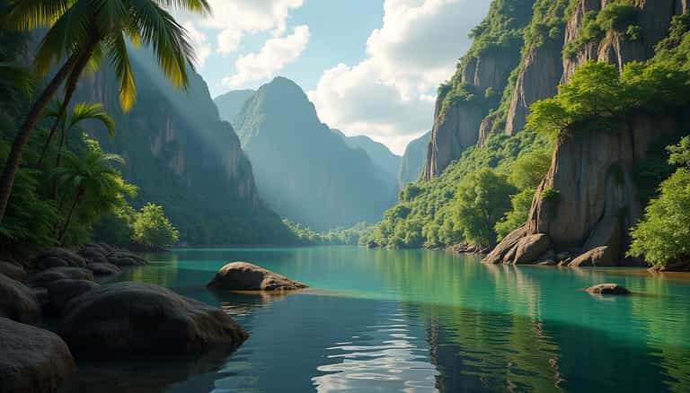 Tranquil Mountain Lake at Dawn