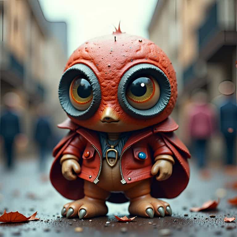 Adventurous Creature in Urban Rain