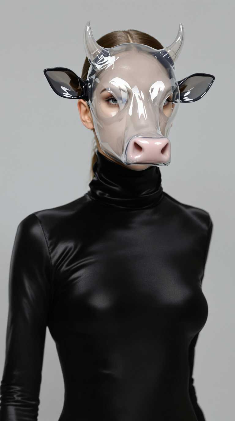 **Surreal Bovine Mask Fashion**