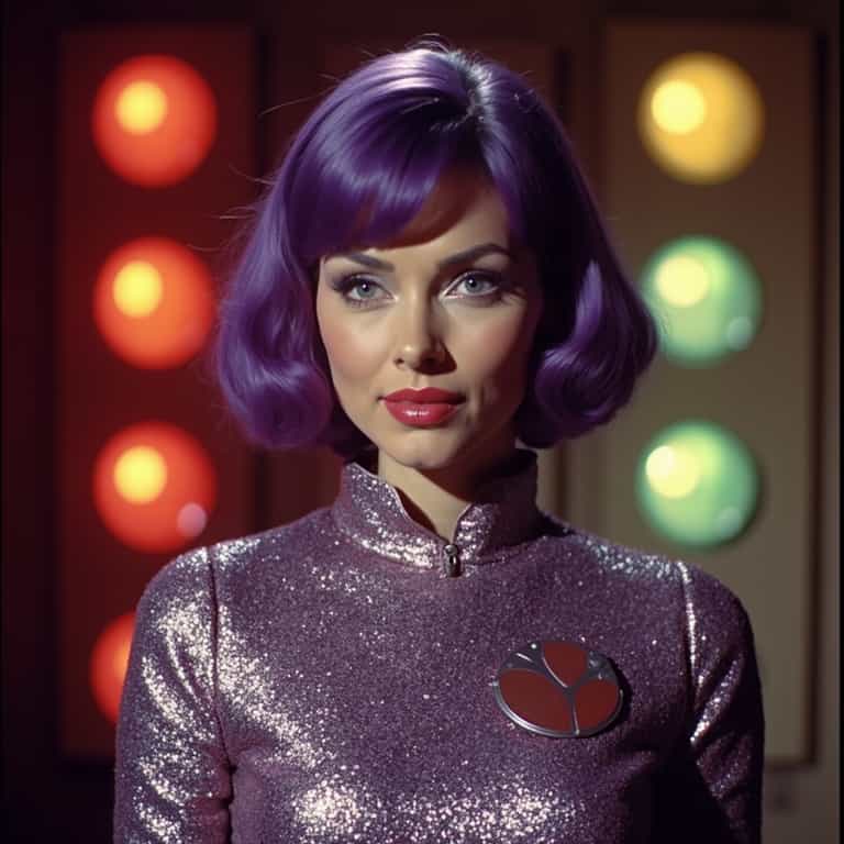 Retro-Futuristic Portrait with Purple Aesthetic