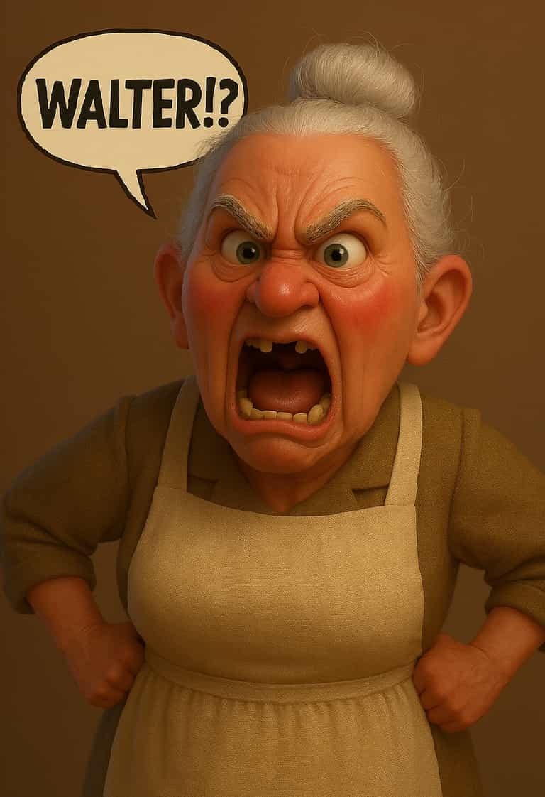 Frustrated Grandma Shouting 'WALTER?!'