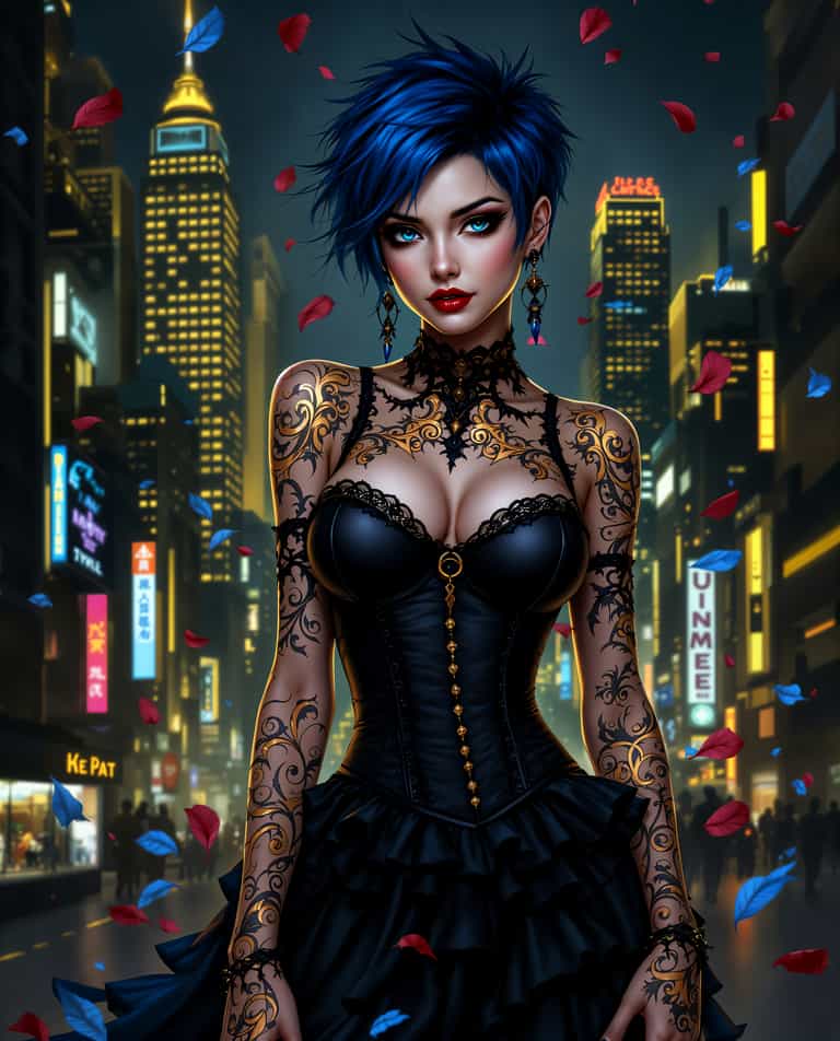 **Urban Enchantress: The Night City Muse**
