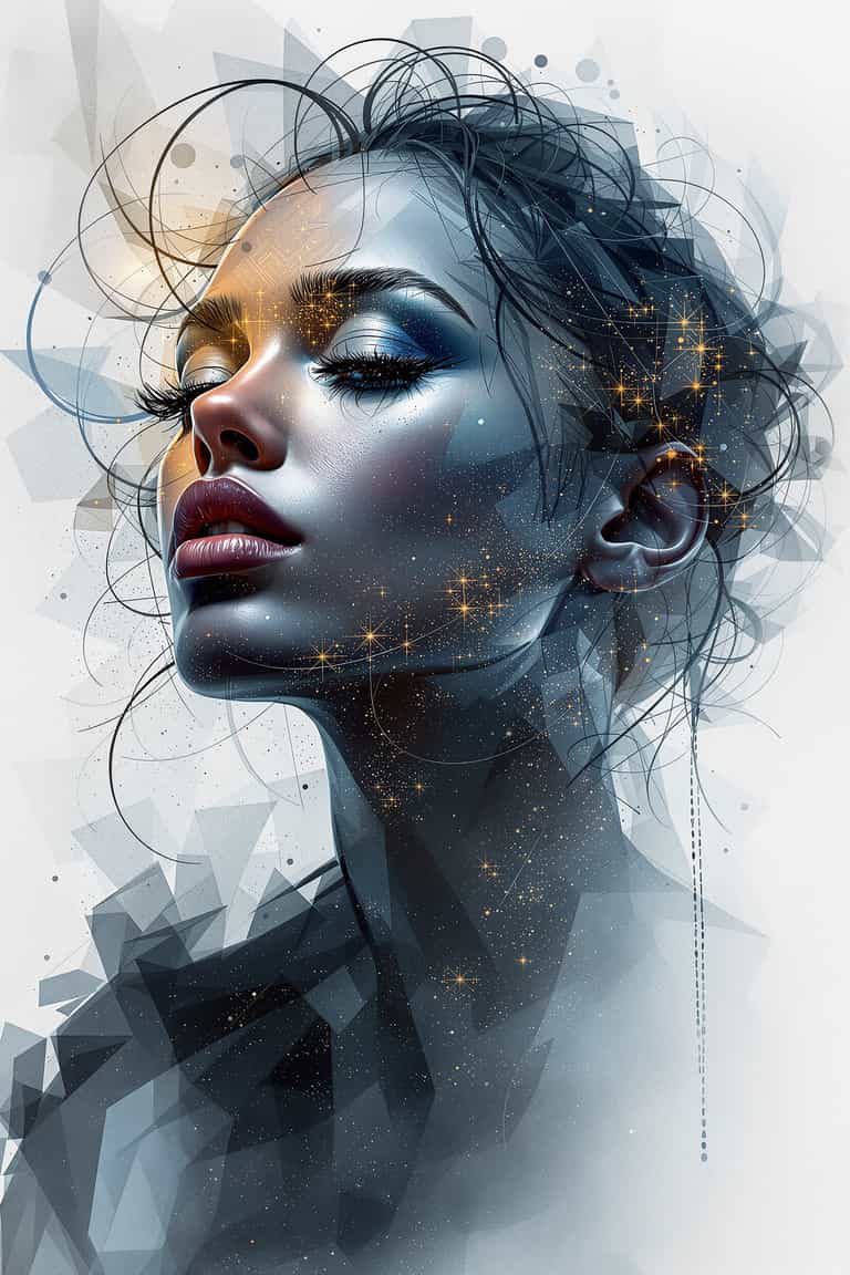 Cosmic Muse: Abstract Portrait of a Woman