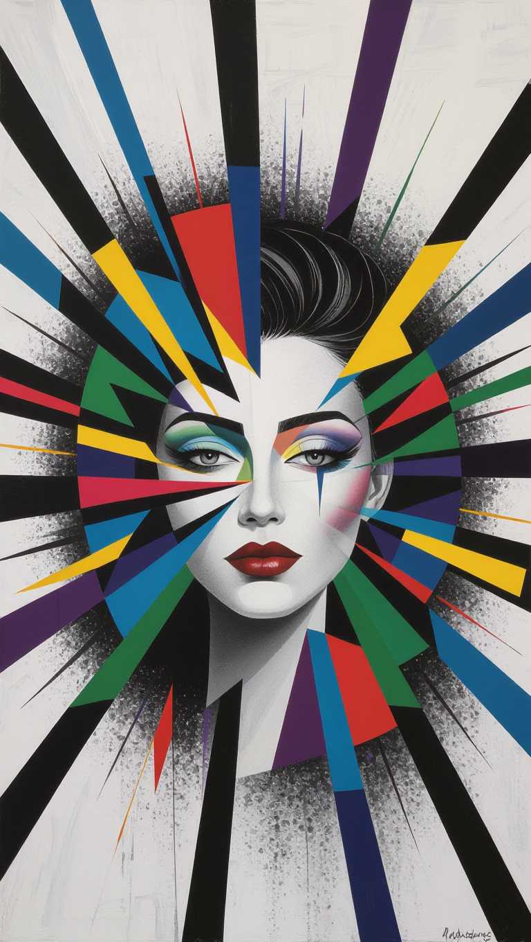 Geometric Burst Portrait