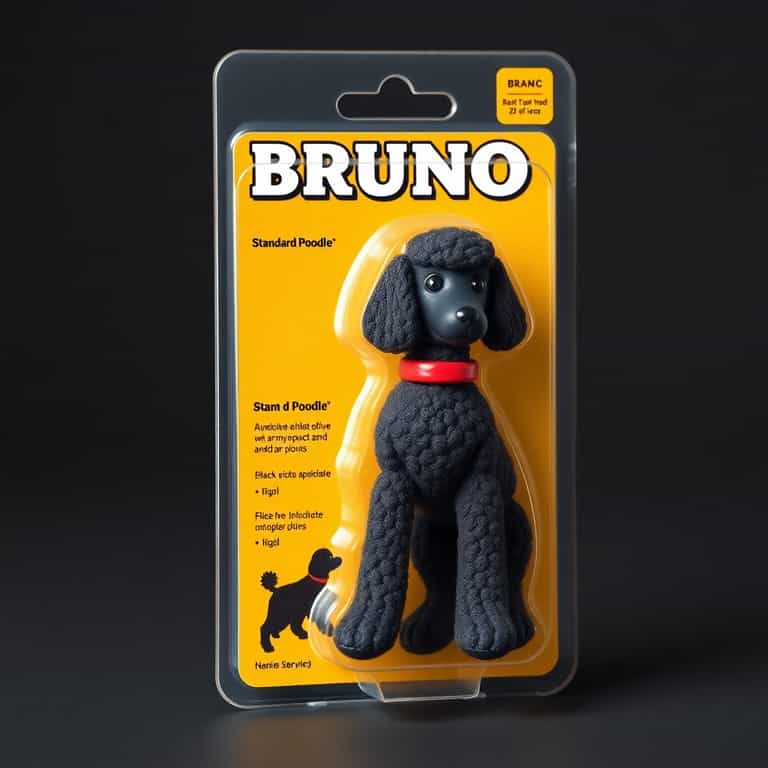 Bruno the Standard Poodle Toy in Vintage Packaging
