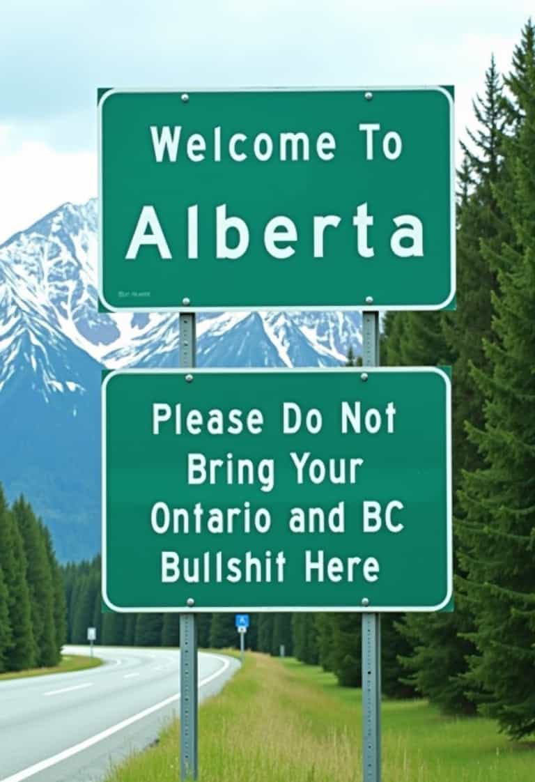 Welcome to Alberta: A Humorous Road Sign