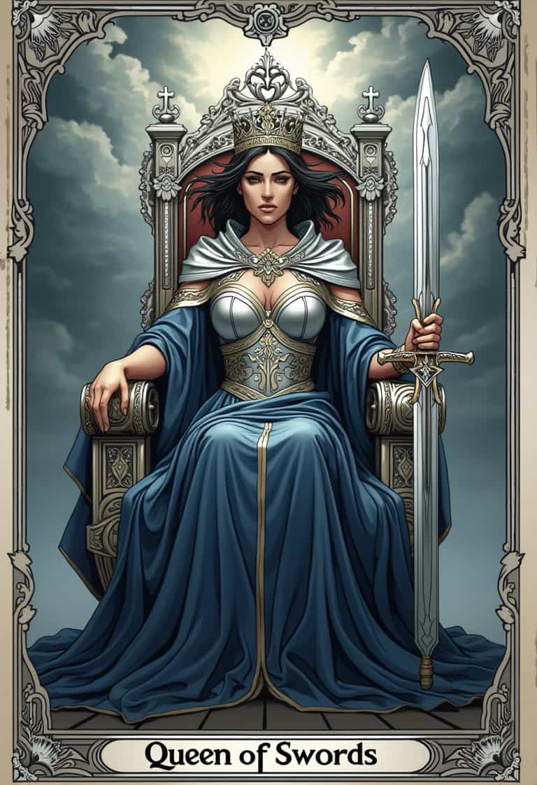 **Queen of Swords: The Regal Guardian**