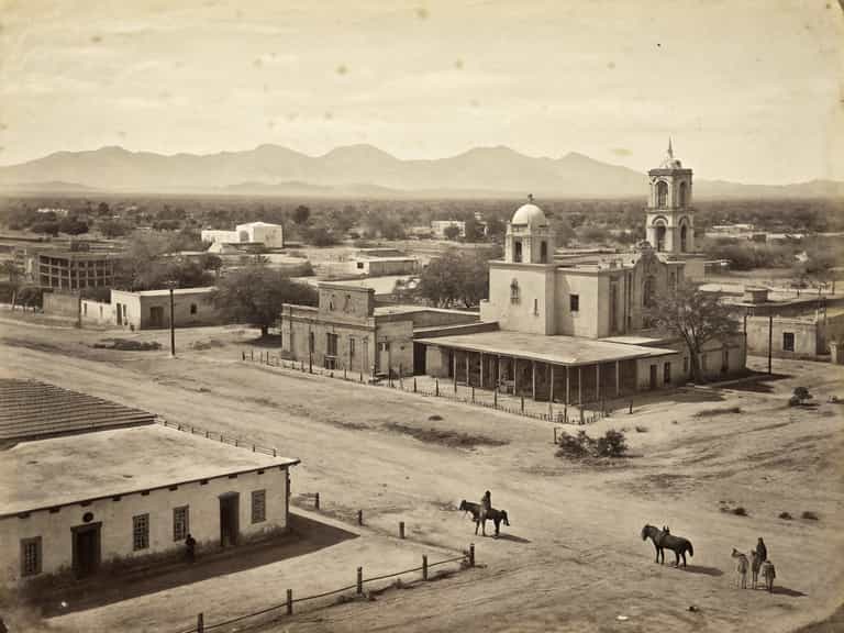 Desert Town with Historic Church