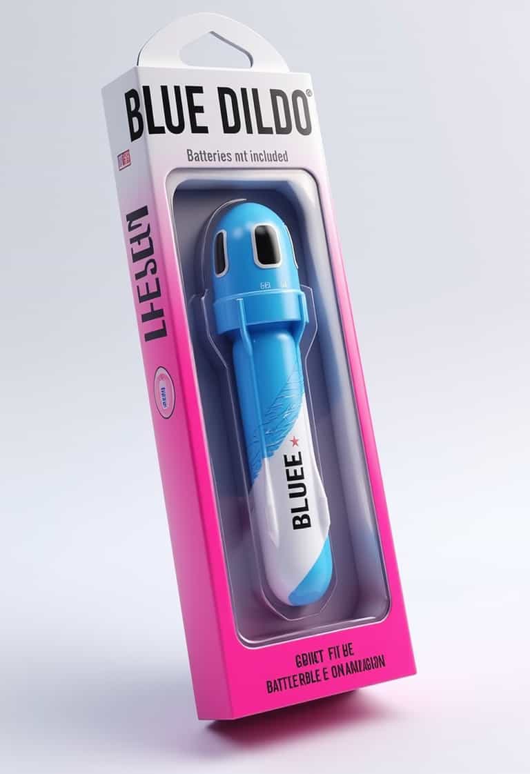 Blue Dildo Product Packaging