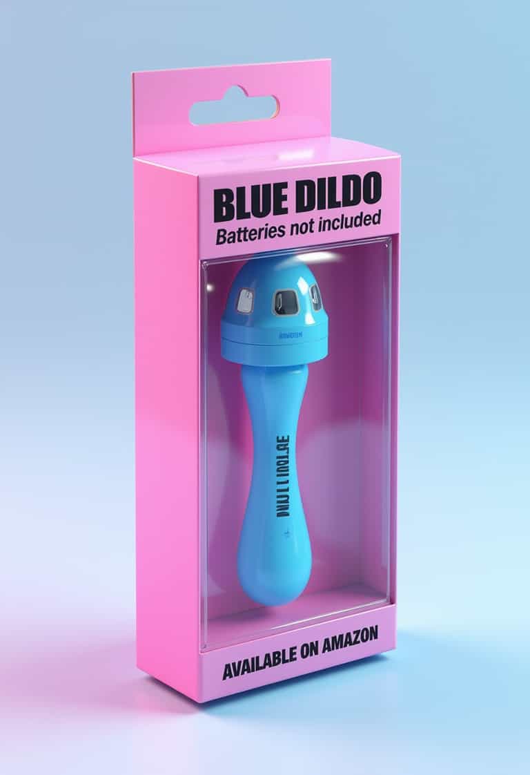 Blue Dildo Product Packaging