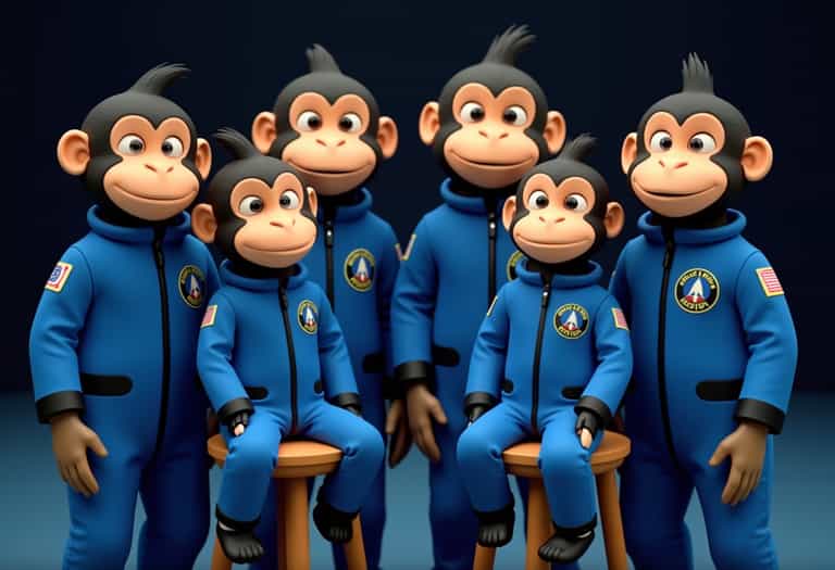 Astronaut Monkeys Ready for Adventure