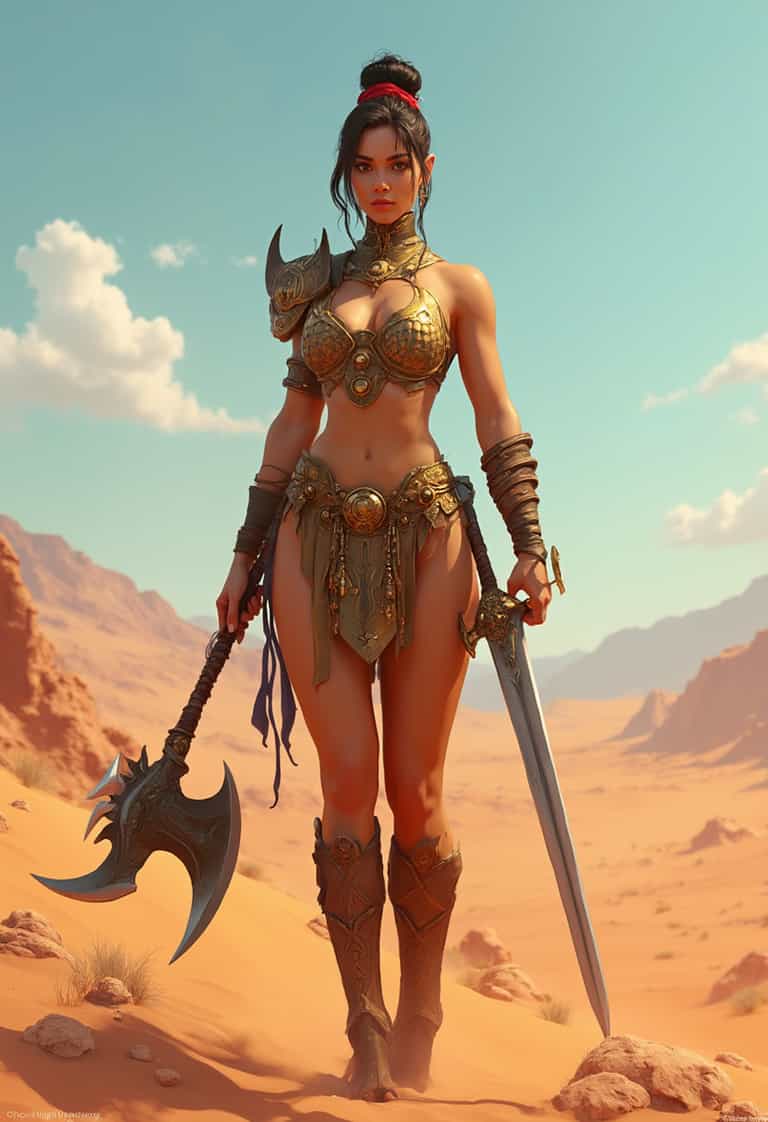 Desert Warrior in Golden Armor
