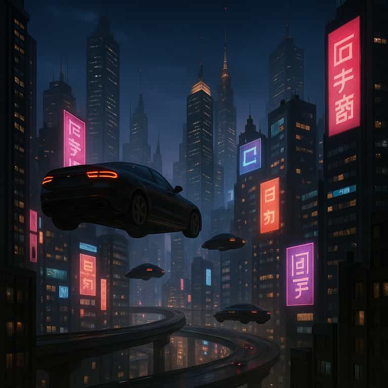 Neon Nightscape of the Future City