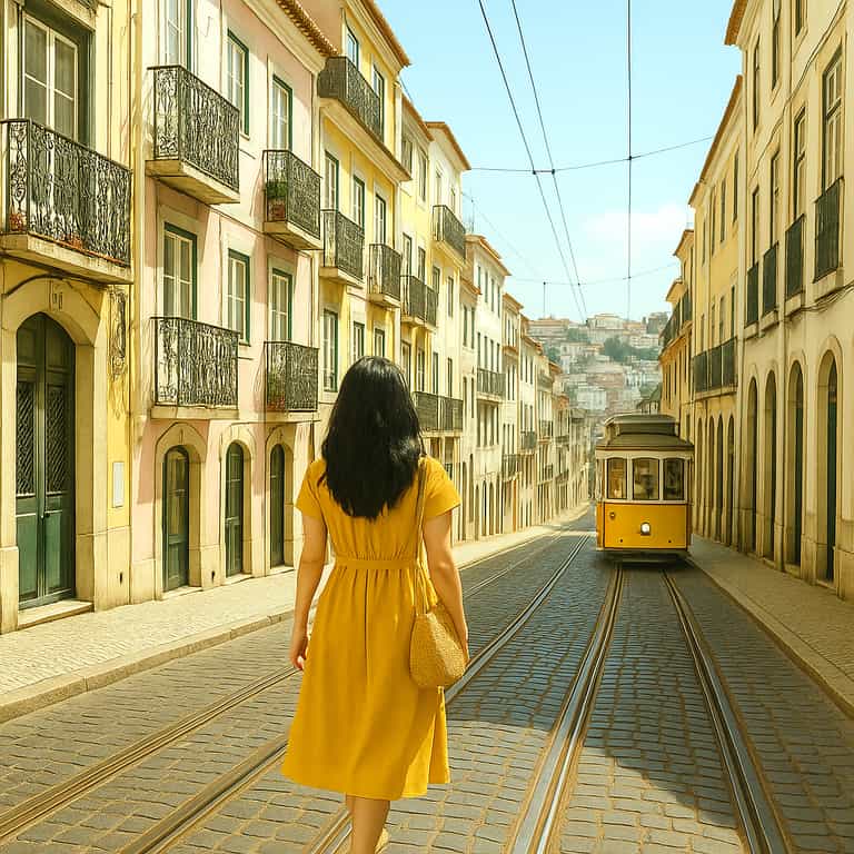 Strolling Towards the Historic Tram