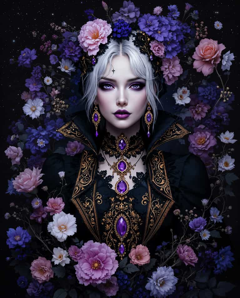 Enchanted Elegance: The Floral Monarch