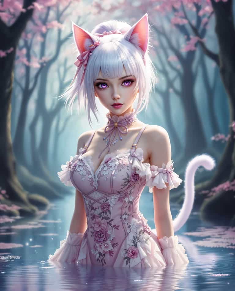 Enchanted Blossom: The Cat-Eared Maiden
