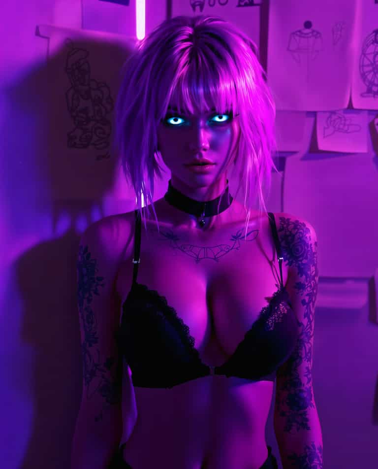 Neon Rebel: A Cyberpunk Portrait