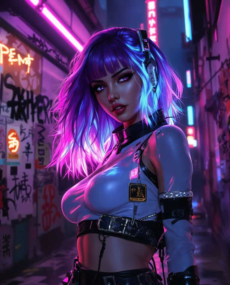 **Neon Nights: Cyberpunk Rebel**