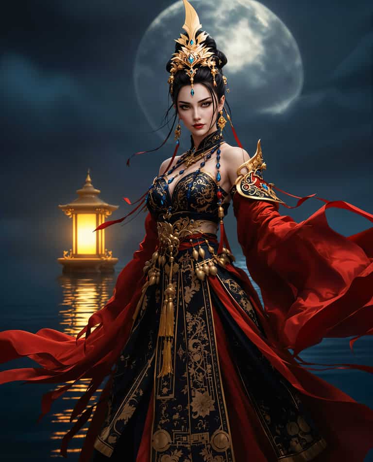 Moonlit Empress by the Lantern Light