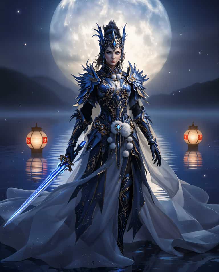 Moonlit Warrior of the Lake