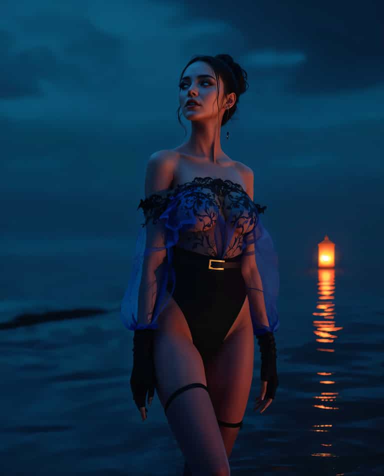 Nighttime Elegance by the Water