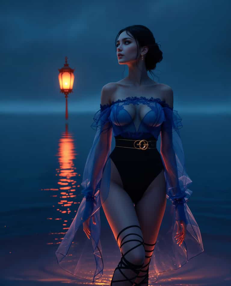 **Luminous Night by the Water**