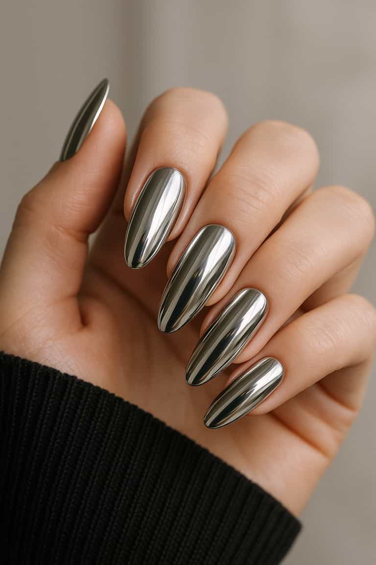 Chrome Elegance: Reflective Nail Art