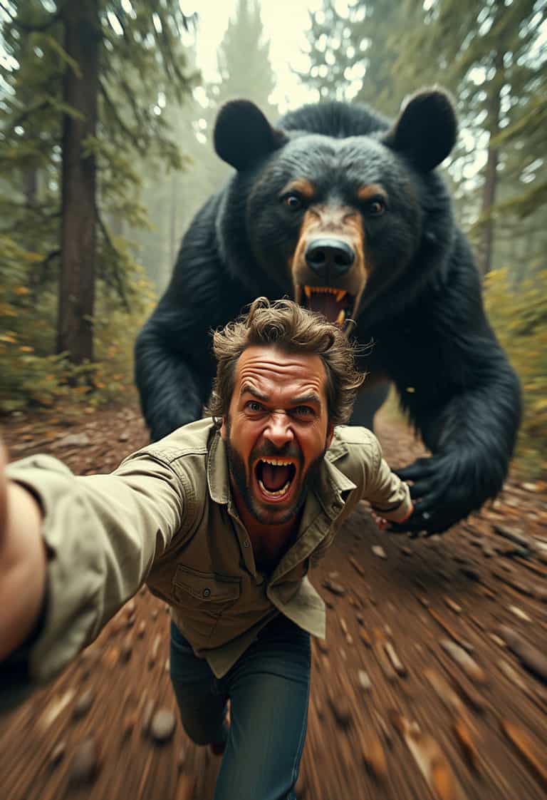 Selfie with Danger: The Bear Chase