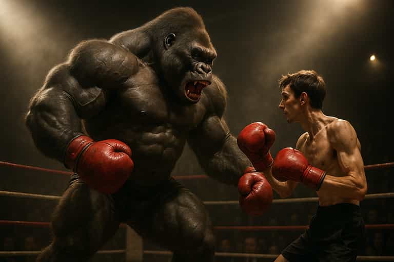 Boxing Match: Man vs. Gorilla