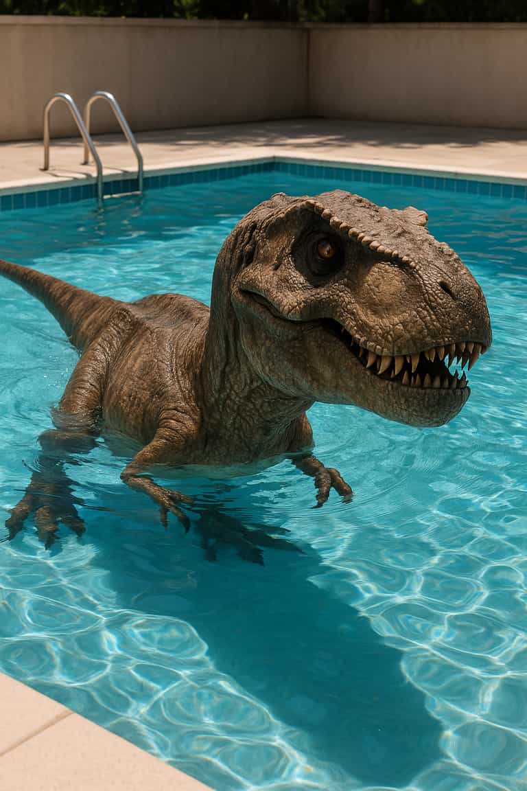 Dinosaur in the Pool
