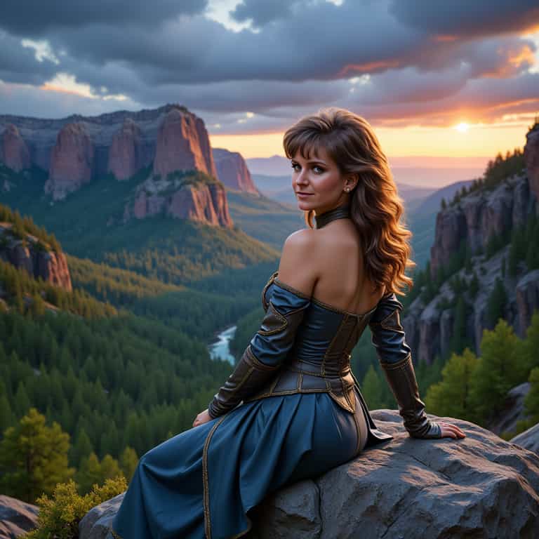 Sunset Overlook in Medieval Attire