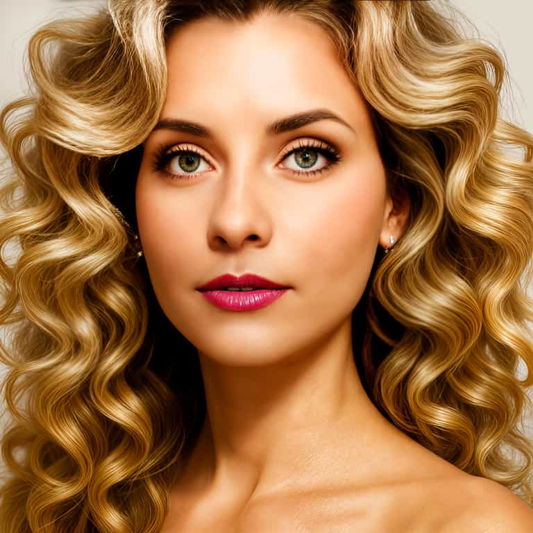 **Glamorous Portrait of a Woman with Voluminous Hair**