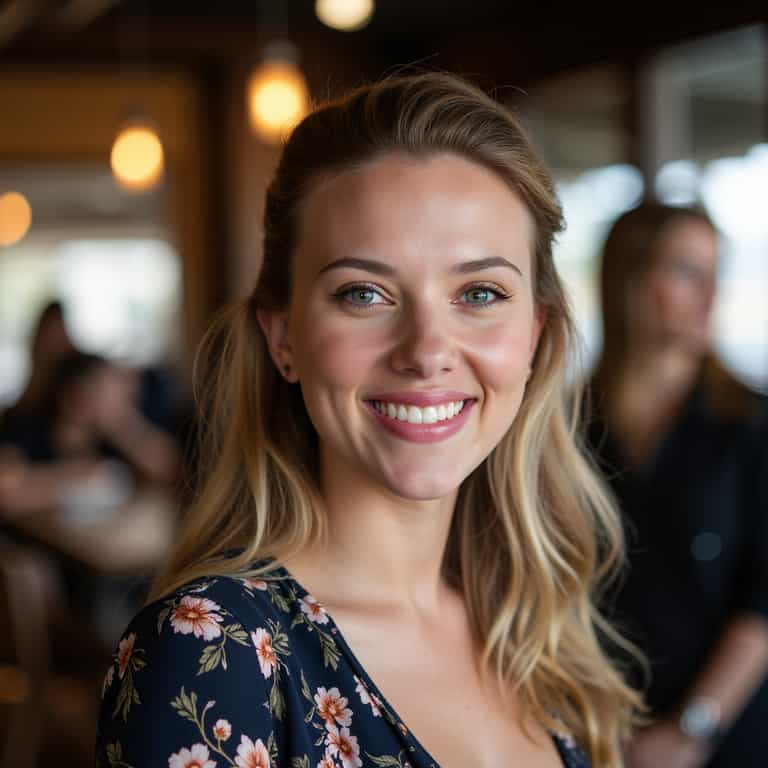 Warm Smile in a Cozy Café