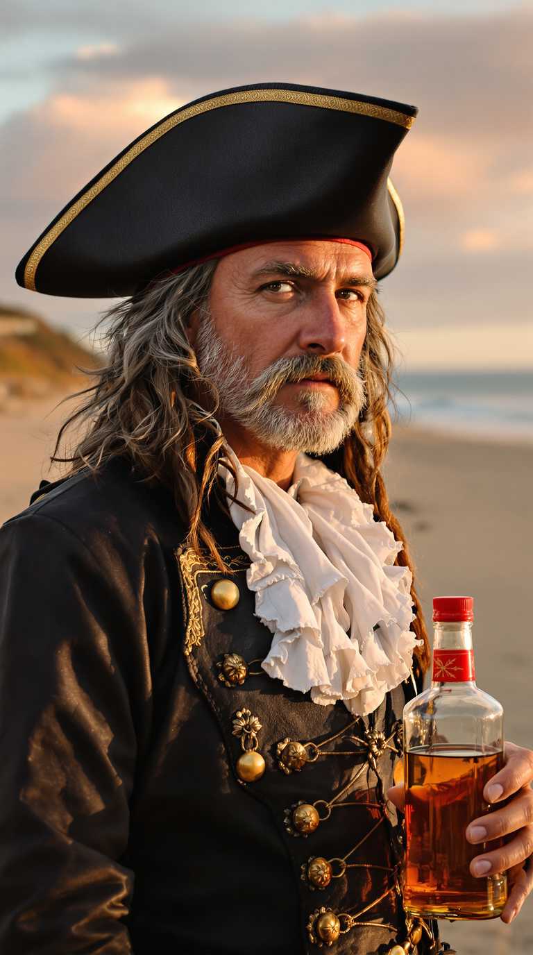 Sunset Pirate on the Shore