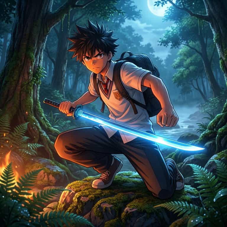 AI-generated image: show me character from a random angle with a random background and random lighting. ultra sharp, hig
