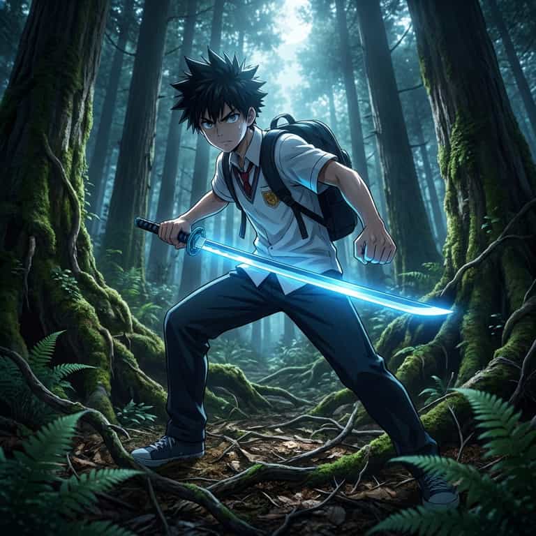 Glowing Blade in Verdant Depths