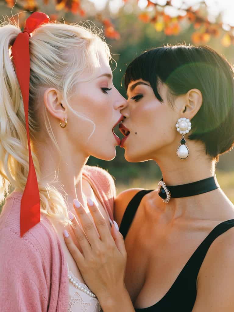 Tender Kiss in Autumn Light