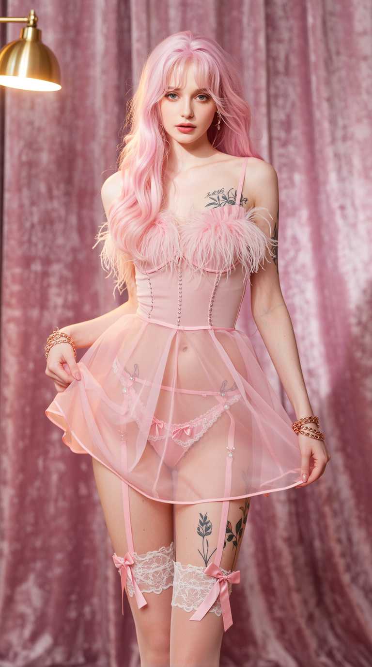 Pink Feathers Velvet Reverie