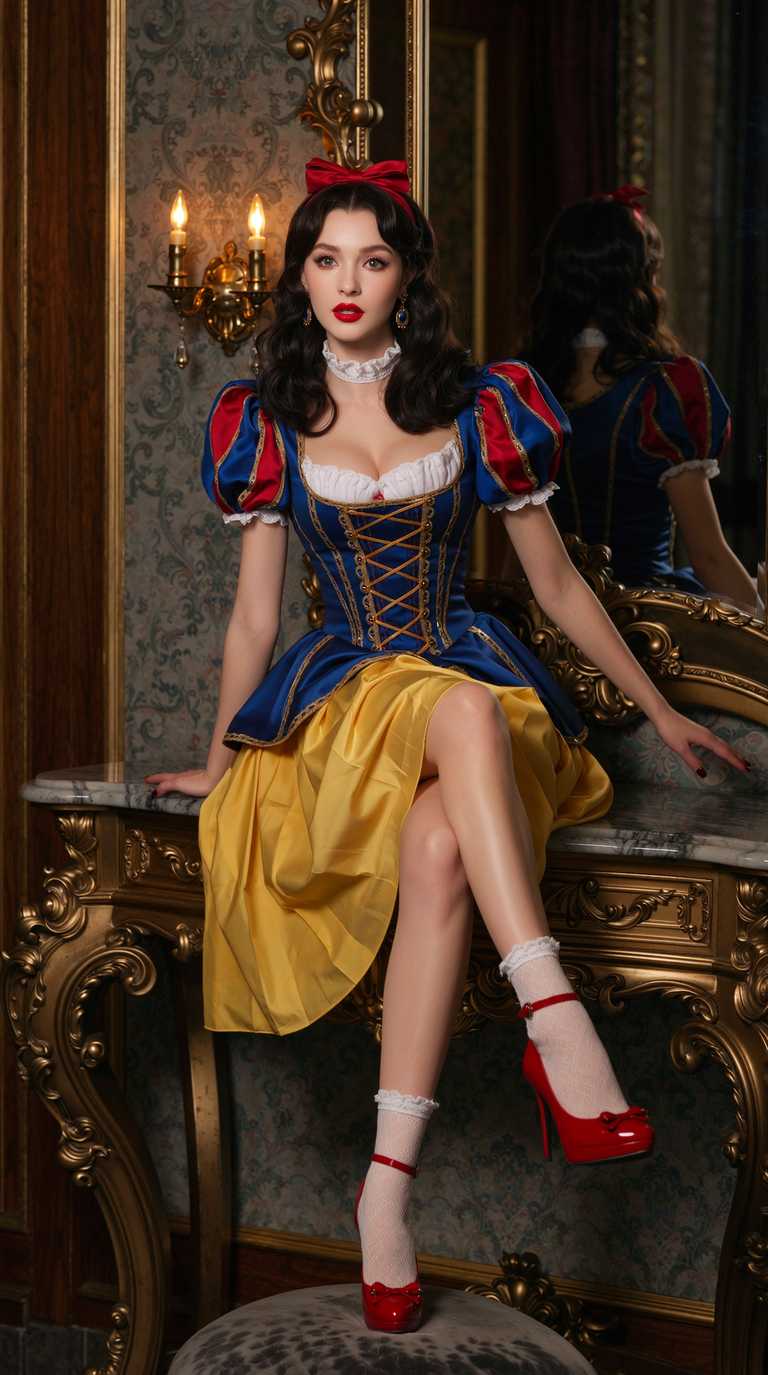 Snow White's Gilded Vanity Reflection