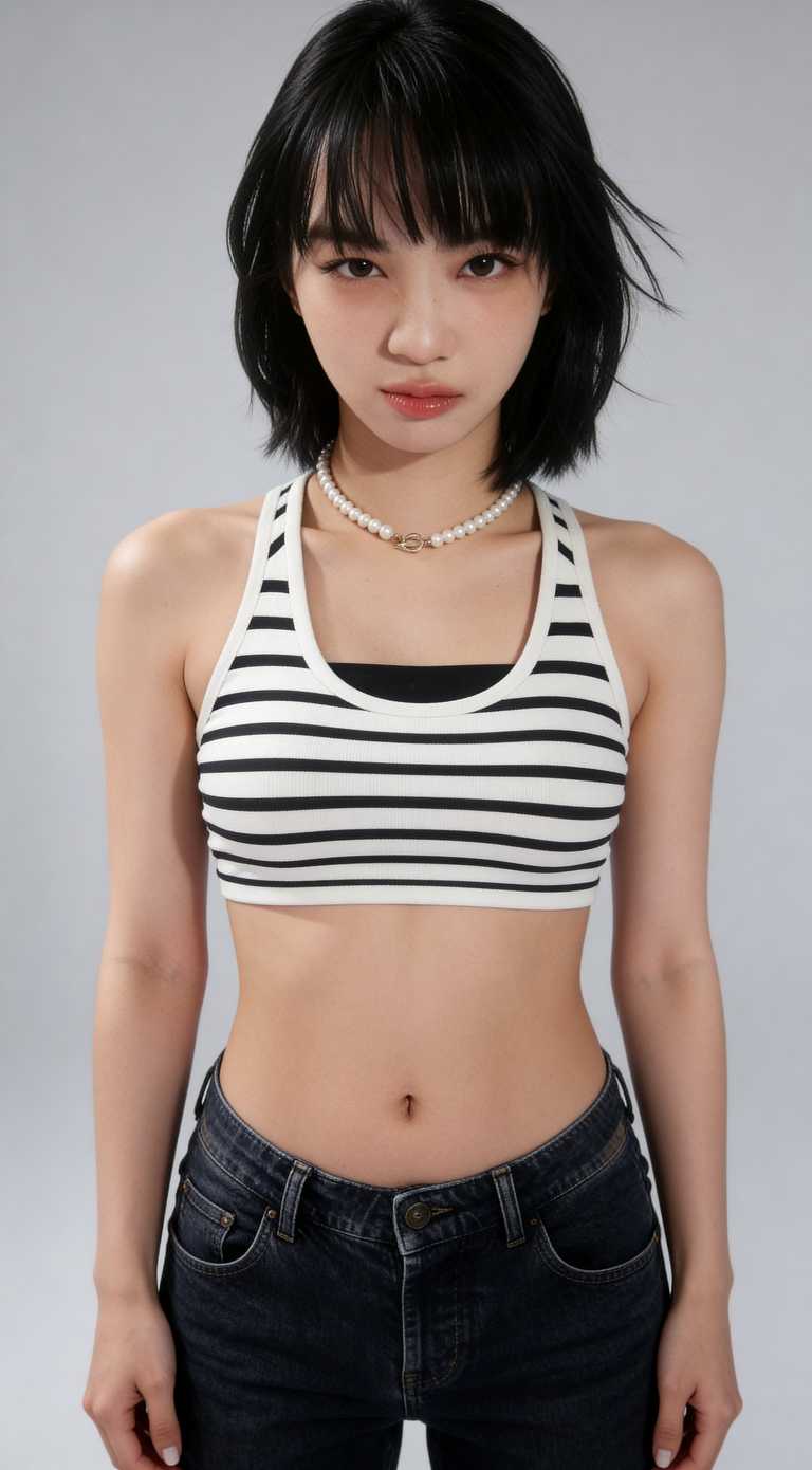 Direct Gaze in Striped Crop