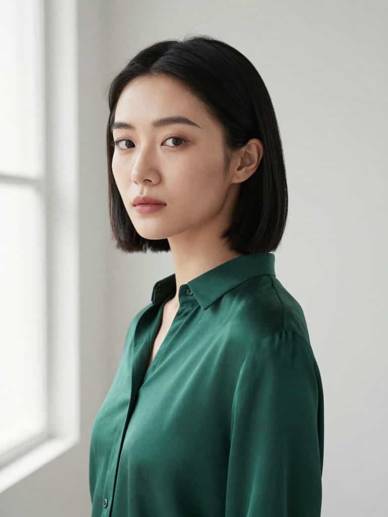 Emerald Contemplation in Soft Light