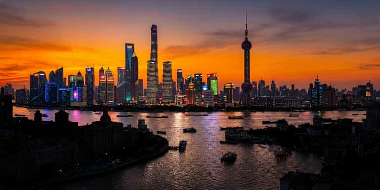 Shanghai Twilight Over Huangpu