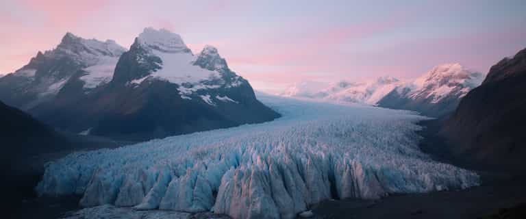 Glacier in Rosy Twilight