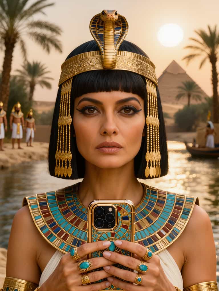 Cleopatra's Timeless Digital Gaze