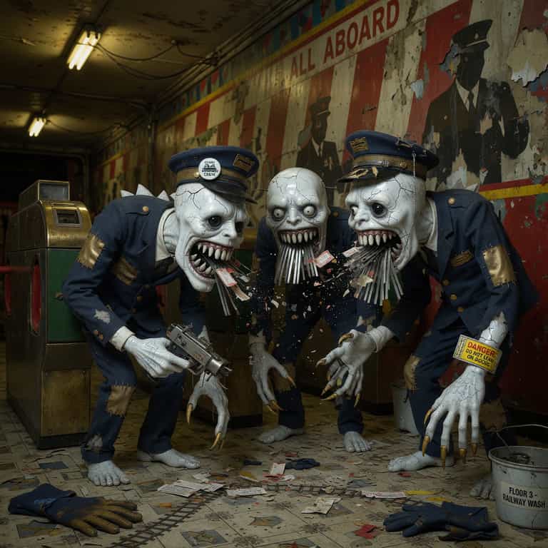 Grotesque Porcelain Train Conductors