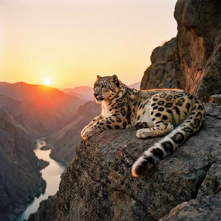 Snow Leopard at Golden Hour