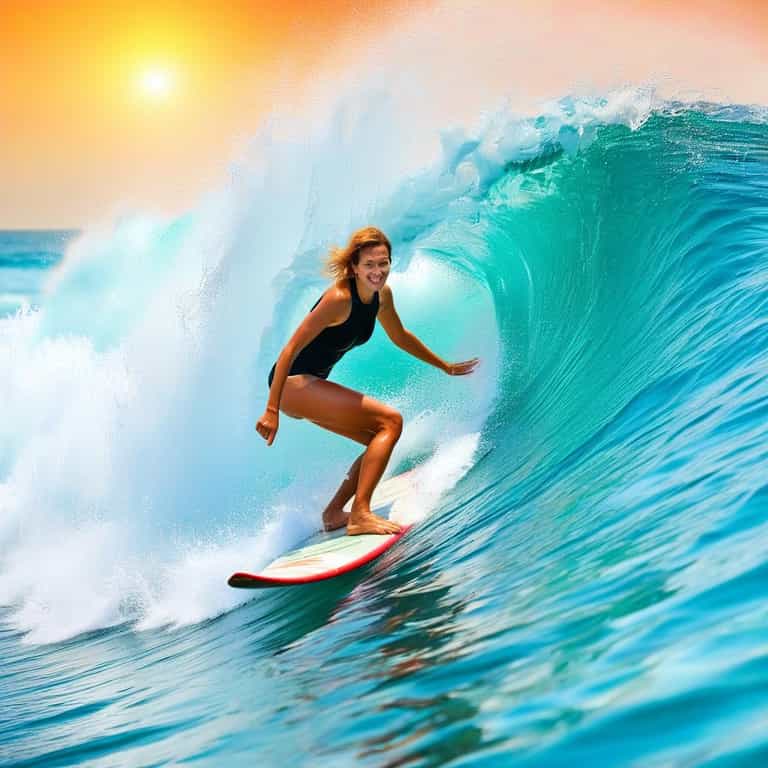 Sunlit Barrel on Turquoise Wave