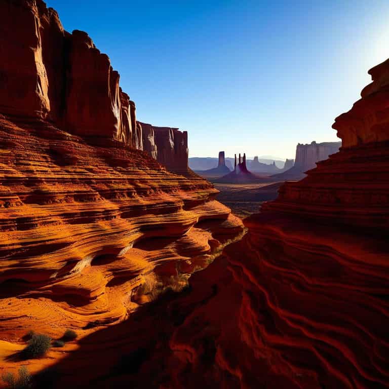 Layered Red Canyon in Golden Light