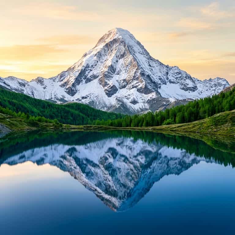 Alpine Peak Reflected at Dawn